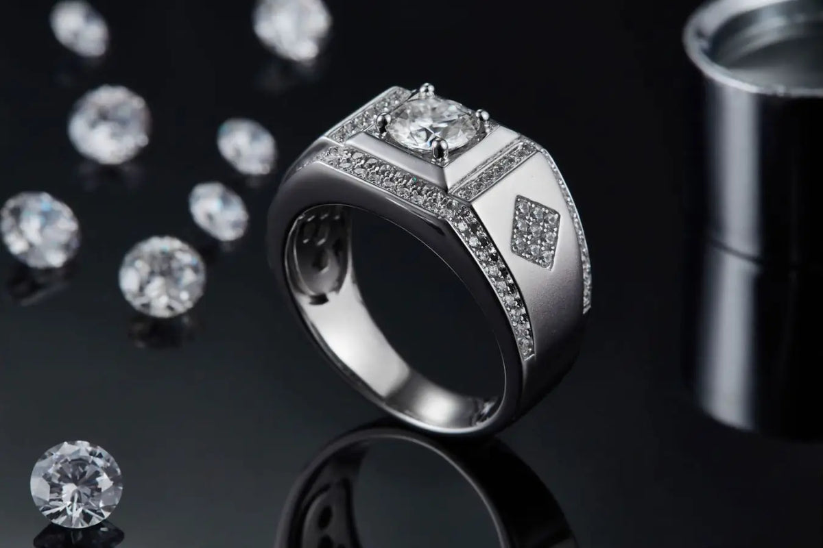 sterling silver jewelry - Silver Ring SLM0080R-White-6 product view 06
