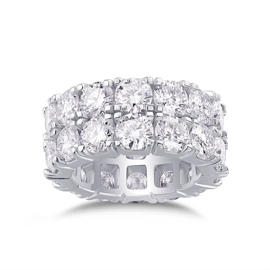 sterling silver jewelry - Silver White Ring SLM0096R-White-6 open view