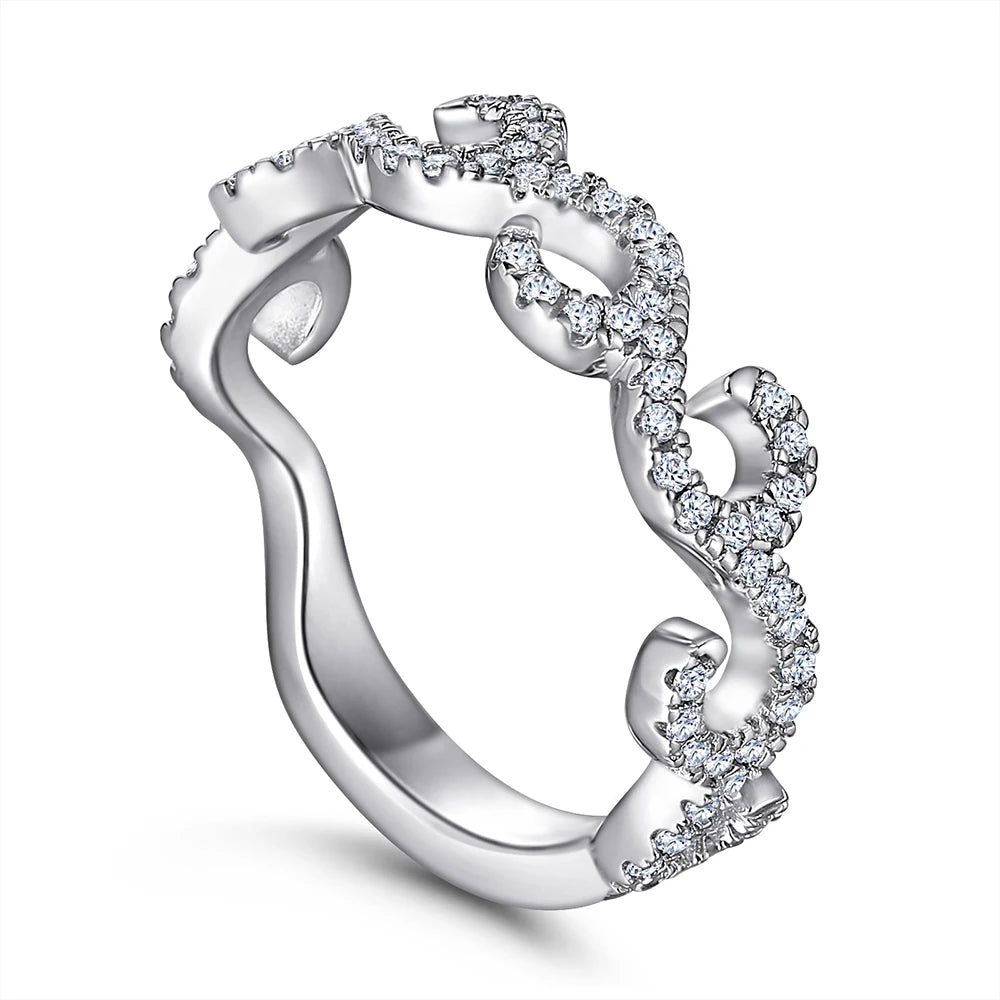 sterling silver jewelry - 925 Silver Rings SLZ0043R-silver ring-6 side view