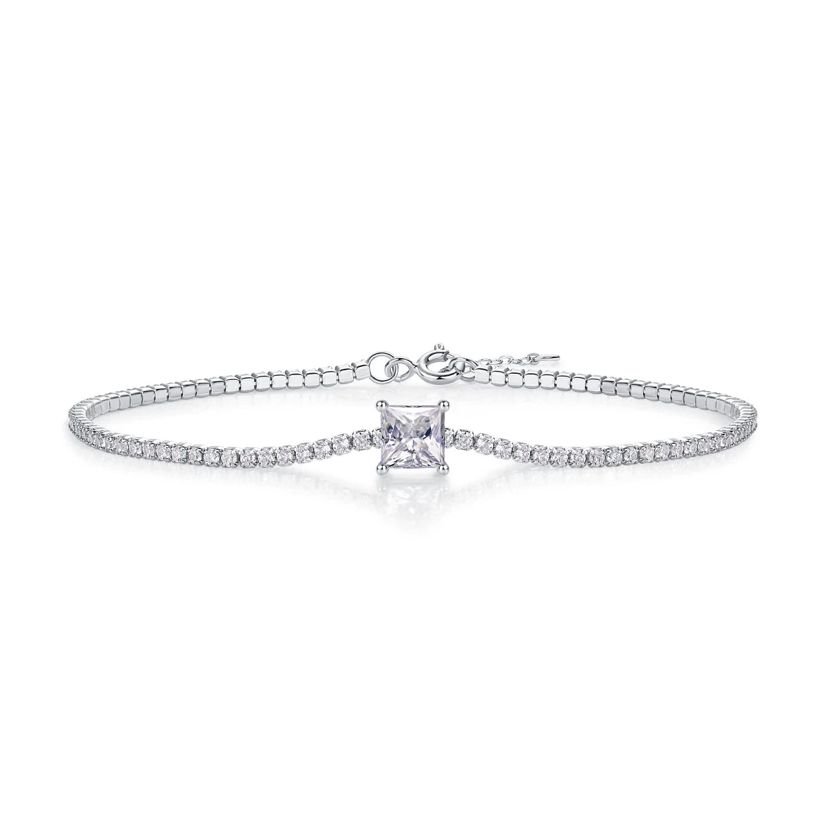 sterling silver jewelry - 925 Silver Bracelet SLM0064B-silver-16.5cm front view