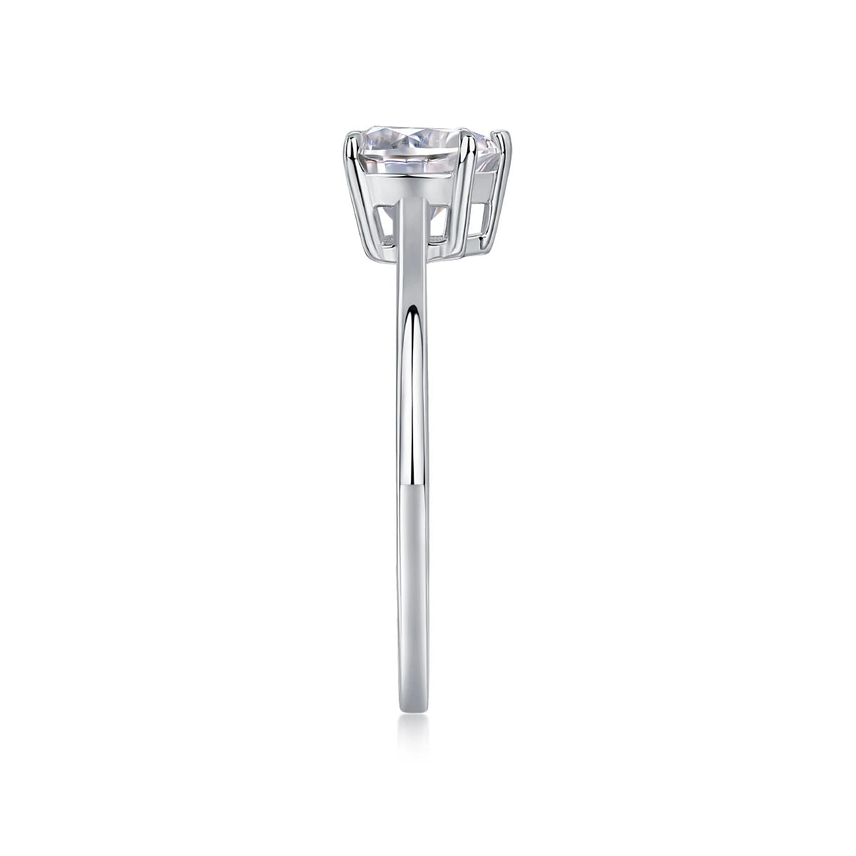 sterling silver jewelry - 925 Silver White Ring SLM0130R-silver-6 side view