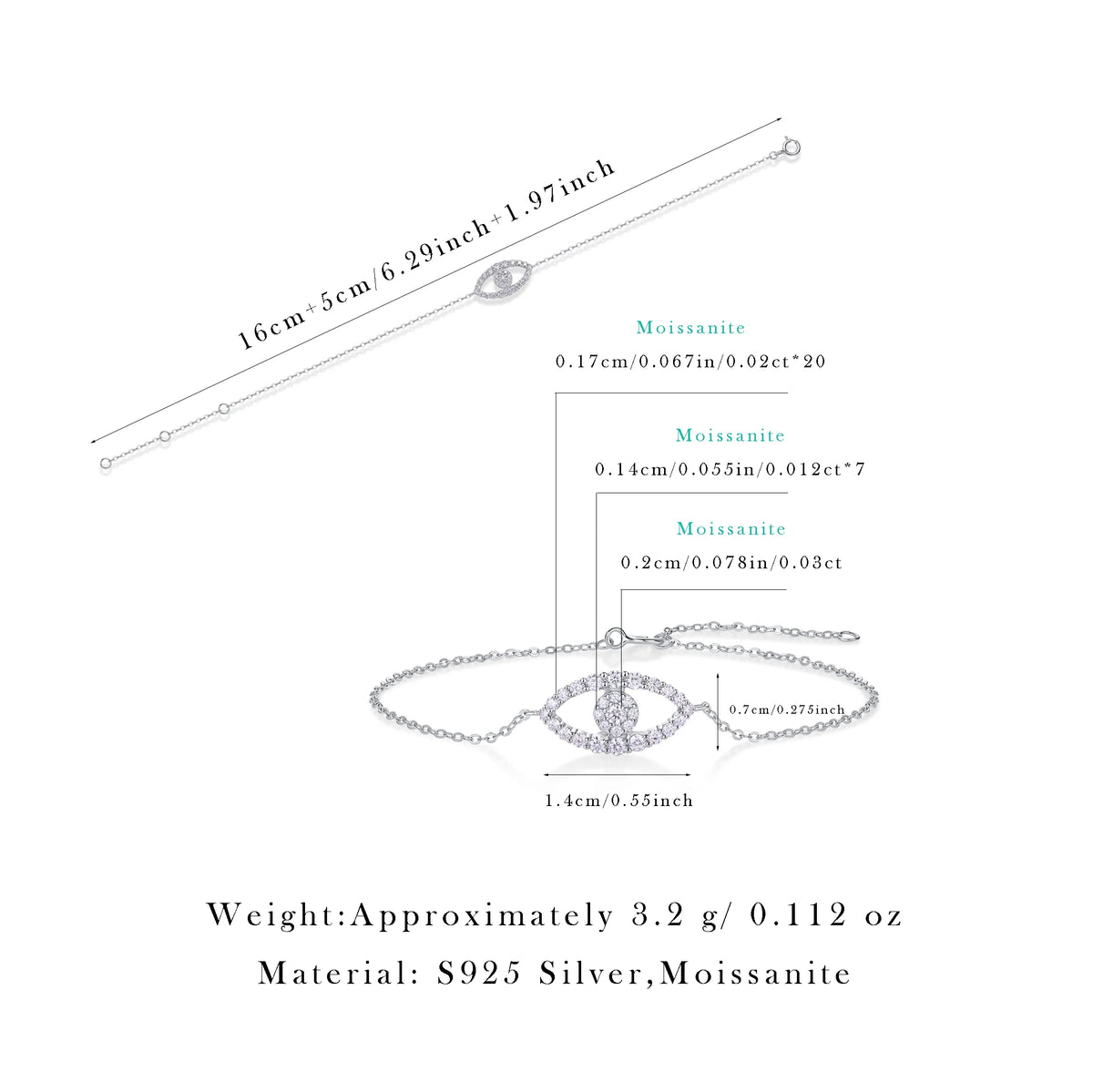 sterling silver jewelry - 925 Silver Bracelet Bracelets SLM0062B-silver-16.5cm product view 05