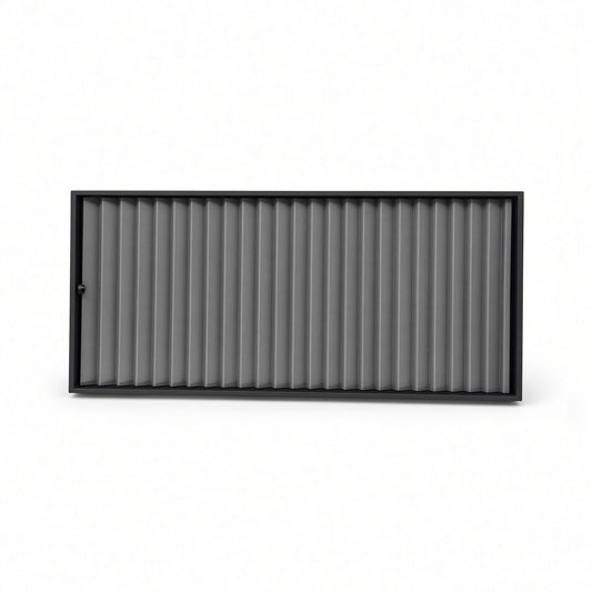Silver 24-row bracelet display tray front view