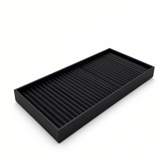 Black 32-row bracelet display tray angled view