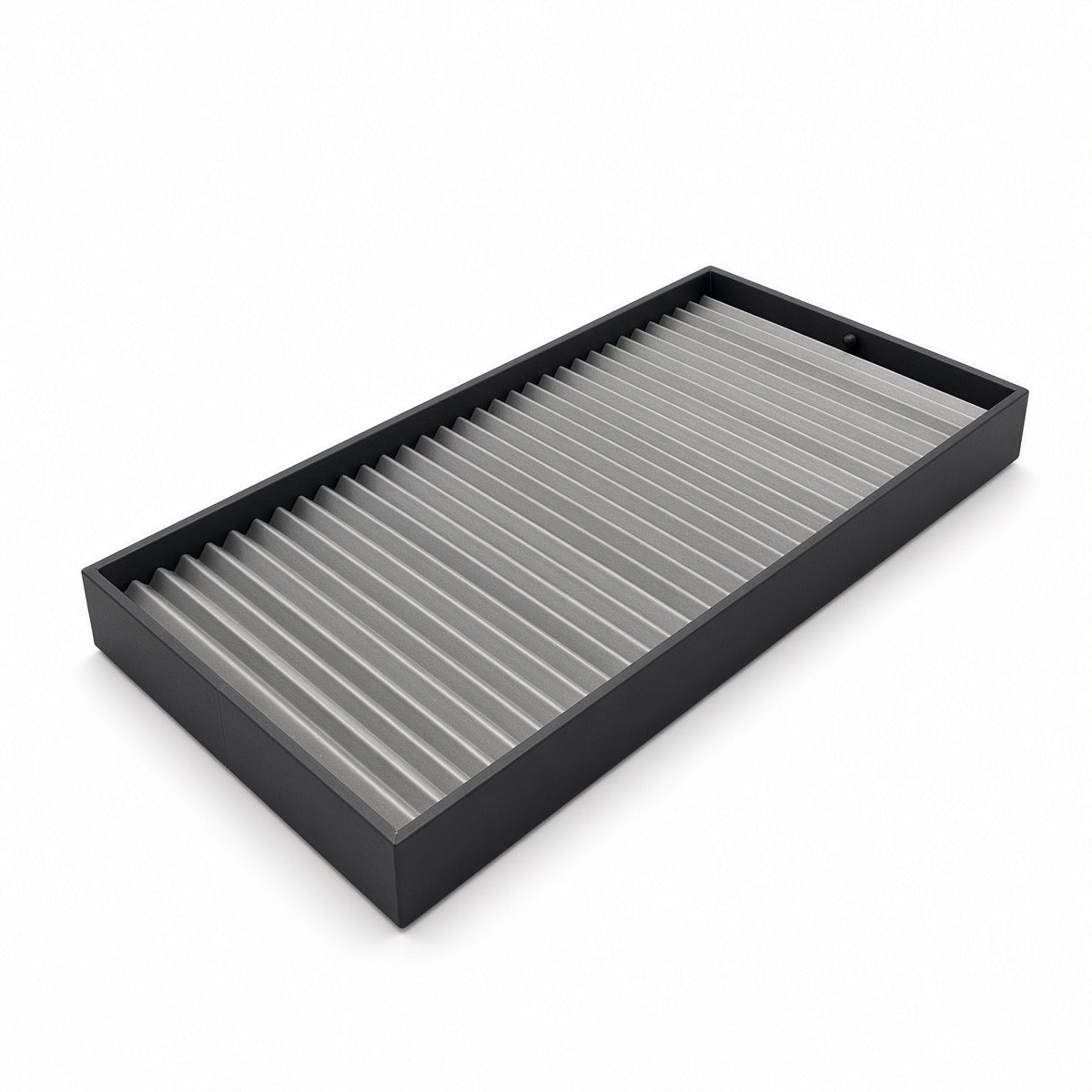 Silver 32-row bracelet display tray angled view
