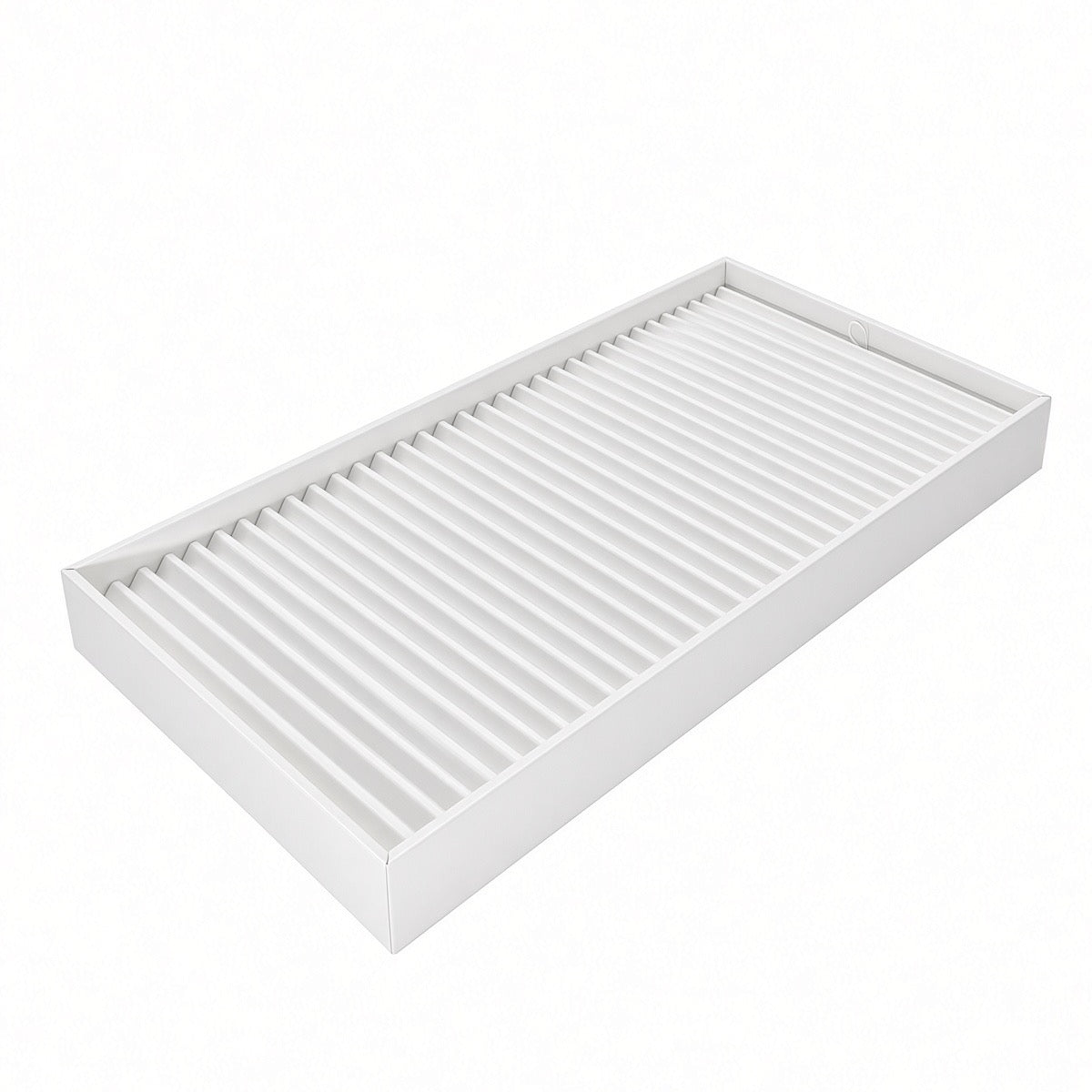 White 32-row bracelet display tray angled view