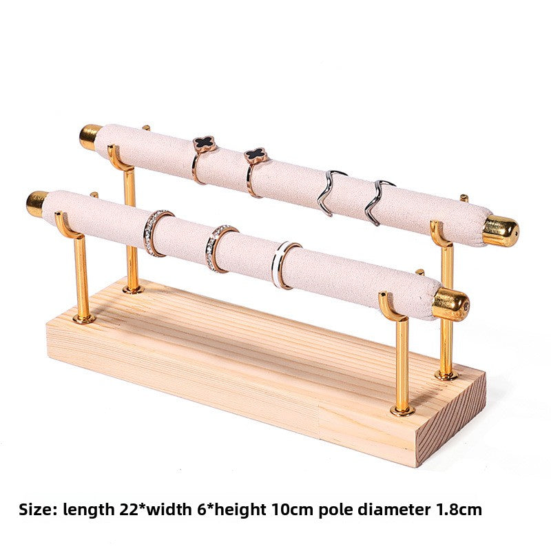 Solid wood ring display stand
