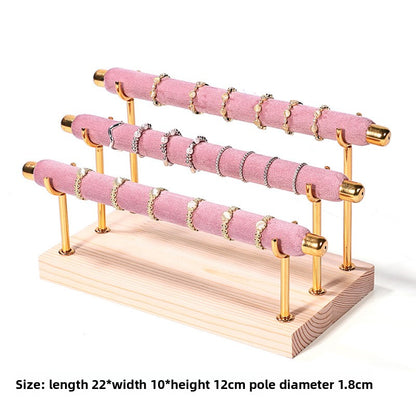 Solid wood ring display stand