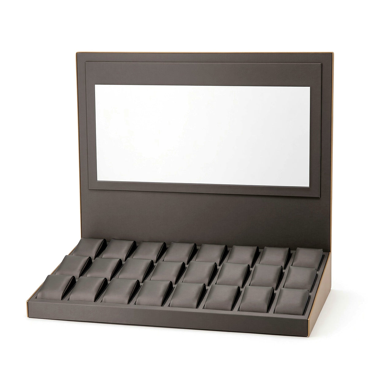 watch display - Custom Charcoal 24-Slot Watch Display Tray CWD032 side view