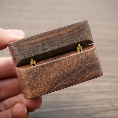 Square Wooden Double Ring Box With Window